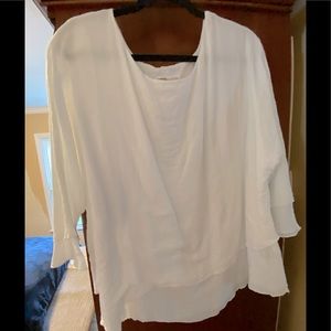 AO) Cotton Collection XL? EUC white gauzy blouse